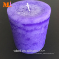 Diseño Profesional Dark Purple Color Dripless Pillar Vela Proveedor de la venta